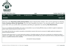 Tablet Screenshot of mountainvalleyspring.applicantharbor.com